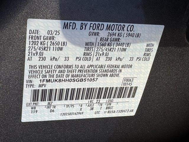 2025 Ford Explorer Platinum 4WD