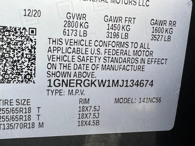 2021 Chevrolet Traverse FWD 4dr LT Cloth w/1LT