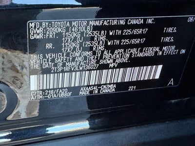 2020 Toyota RAV4 XLE AWD (Natl)