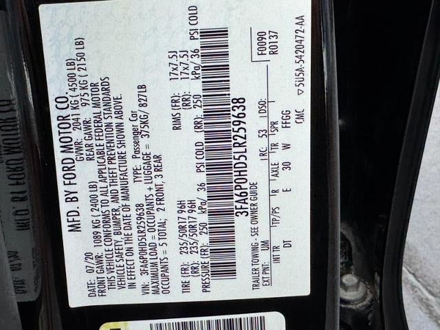 2020 Ford Fusion SE FWD
