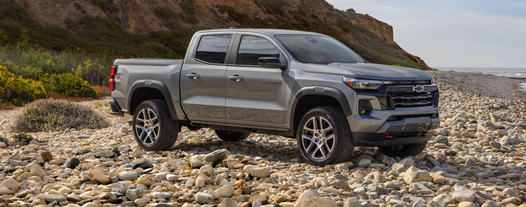 Chevy Colorado parked on rocks